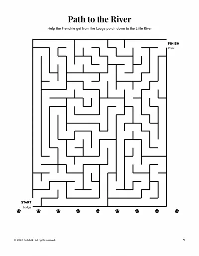 Cherry Blossom Lodge sample book: Page 9 · Path to the River (maze)